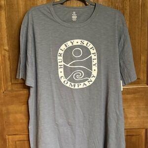 Hurley‎ Men's Large Blue-Gray Graphic Tee NWT